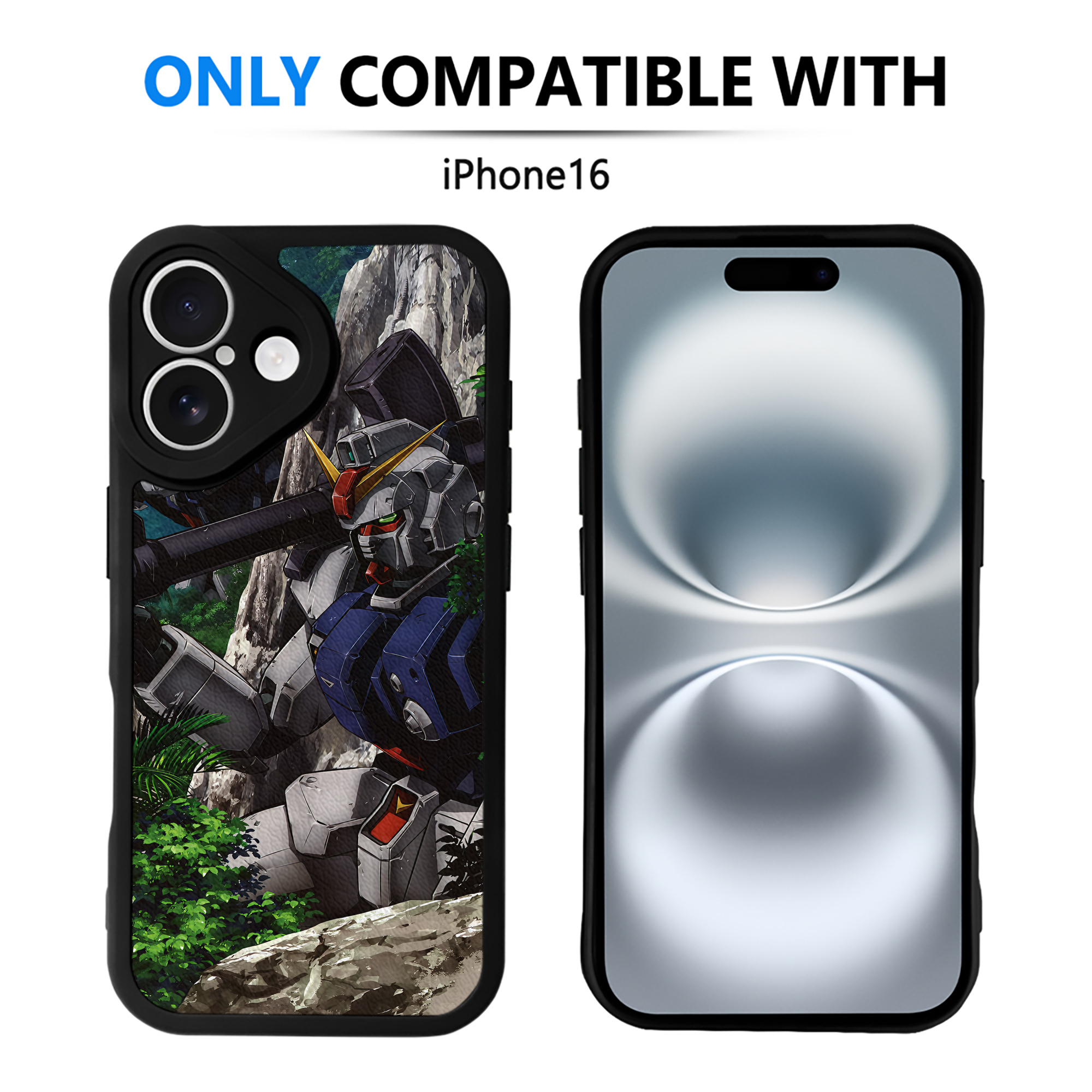 （画像用） 機動戦士ガンダム Mobile Suit Gundam 【iPhone 16シリーズ対応】シリコンスマホケース（レザー調） 材質：シリコン